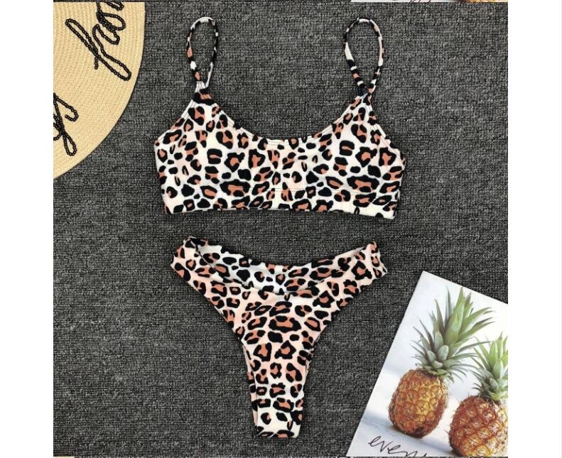 Womail Alluring Biquini Leopard Printed Bikini Push-Up Padded Swimwear Women's