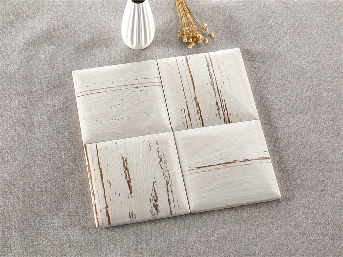 Beige 152x152mm Square Ceramic Indoor Bread Tiles For Kitchen And Living Room