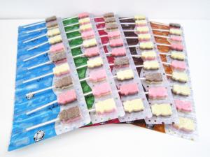 China Compressed Cow Shape Chewy Milk Candy Lollipop Mix Strawberry &amp; Chocolate Flavor wholesale