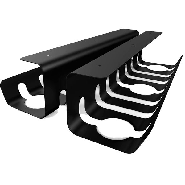 Living Room Cable Management Organizer Single Tier Black Wrinkle Spray Under Desk Tidy