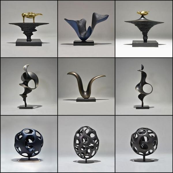Space Abstract Resin Sculpture , Modern Cabinet Metal Artwork Sculptures Decoration