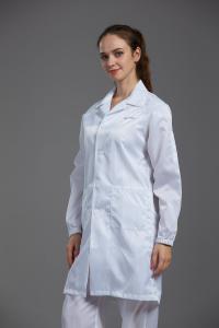 China 100 Clean Room Garments Straight Open Buttons In Pharmaceutical Workshop on sale