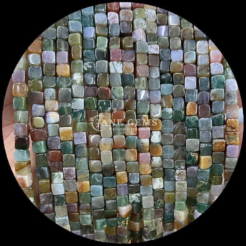 Indian Agate Blue Dot Beads for Crystal Healing and DIY Jewelry Making Different Sizes