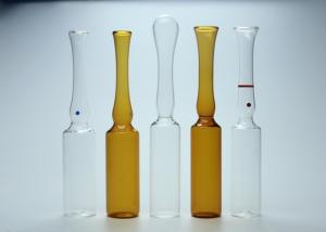 China ISO Standard Empty Glass Ampoule Vial Clear / Amber Color 5ml Capacity on sale