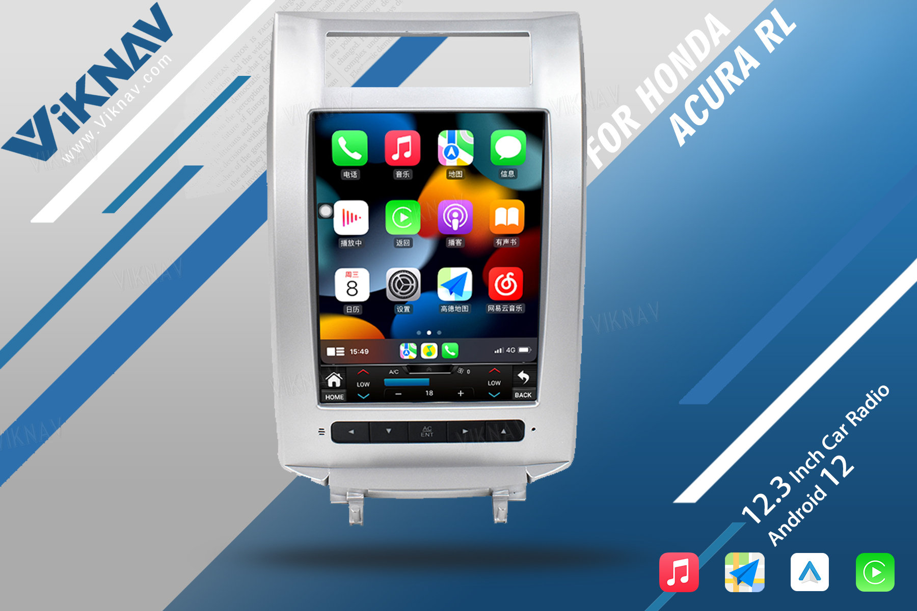 2006-2010 Honda Tesla Screen Car Radio Stereo Double Din Bluetooth Head Unit Dashboard