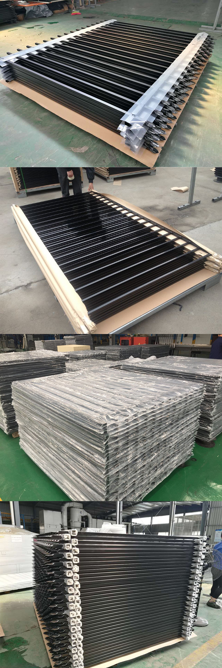 Powder Coated 1.2m Metal Picket Fence Spear Top Design