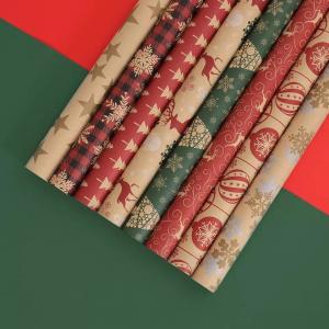 China Christmas Wrap Paper 50*70cm 80g Kraft Paper Gift Paper Wrapping on sale