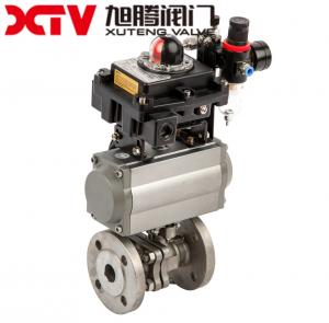 China Industrial DIN Wcb/CF8/CF8m Stainless Steel Floating Flange Ball Valve with Actuator wholesale