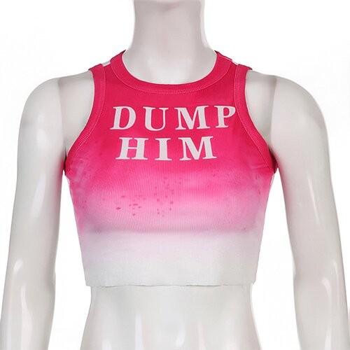 OEM European American Style Gradient Letter Printing Hot Girl Top Women'S Casual