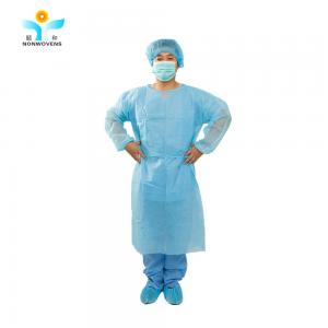 China 18gsm-40gsm PP+PE Disposable Isolation Gown Medical Patient Gown on sale