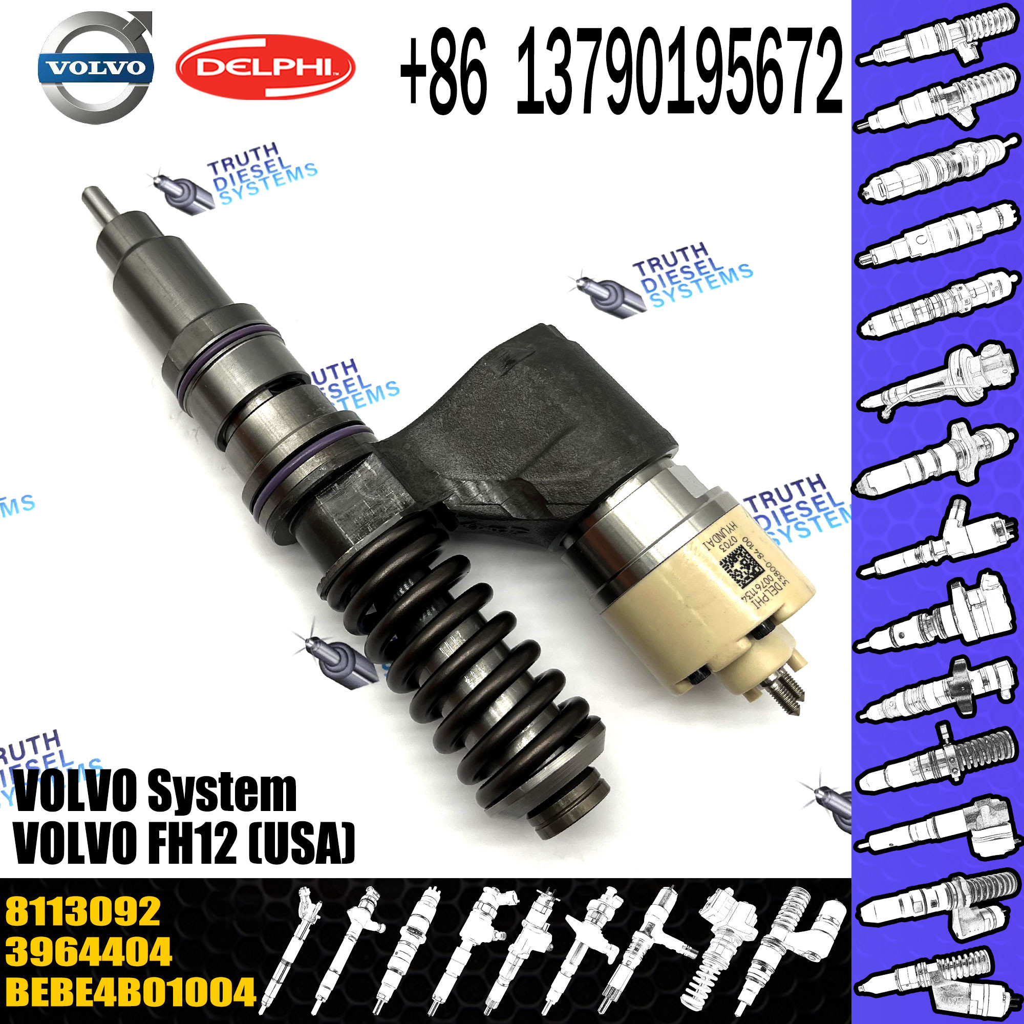 High Quality Diesel Fuel Electronic Unit Injector BEBE4B01004 For FH12 3964404 8113092 VOL FH12 (USA)