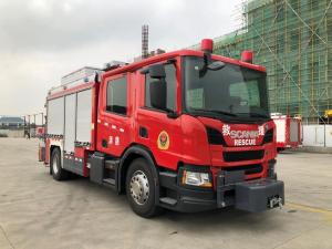 China JY100 Emergency 3.3M Fire Rescue Ladder Truck Scania P320 4×2 Fire Department Utility Truck wholesale