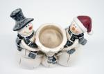 Winter Season Polyresin Crafts Christmas Figurines Decorations Candle Holder