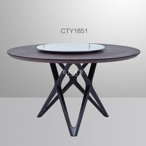 China Italian Modern Round Dining Table With Marble Rotating Centre wholesale