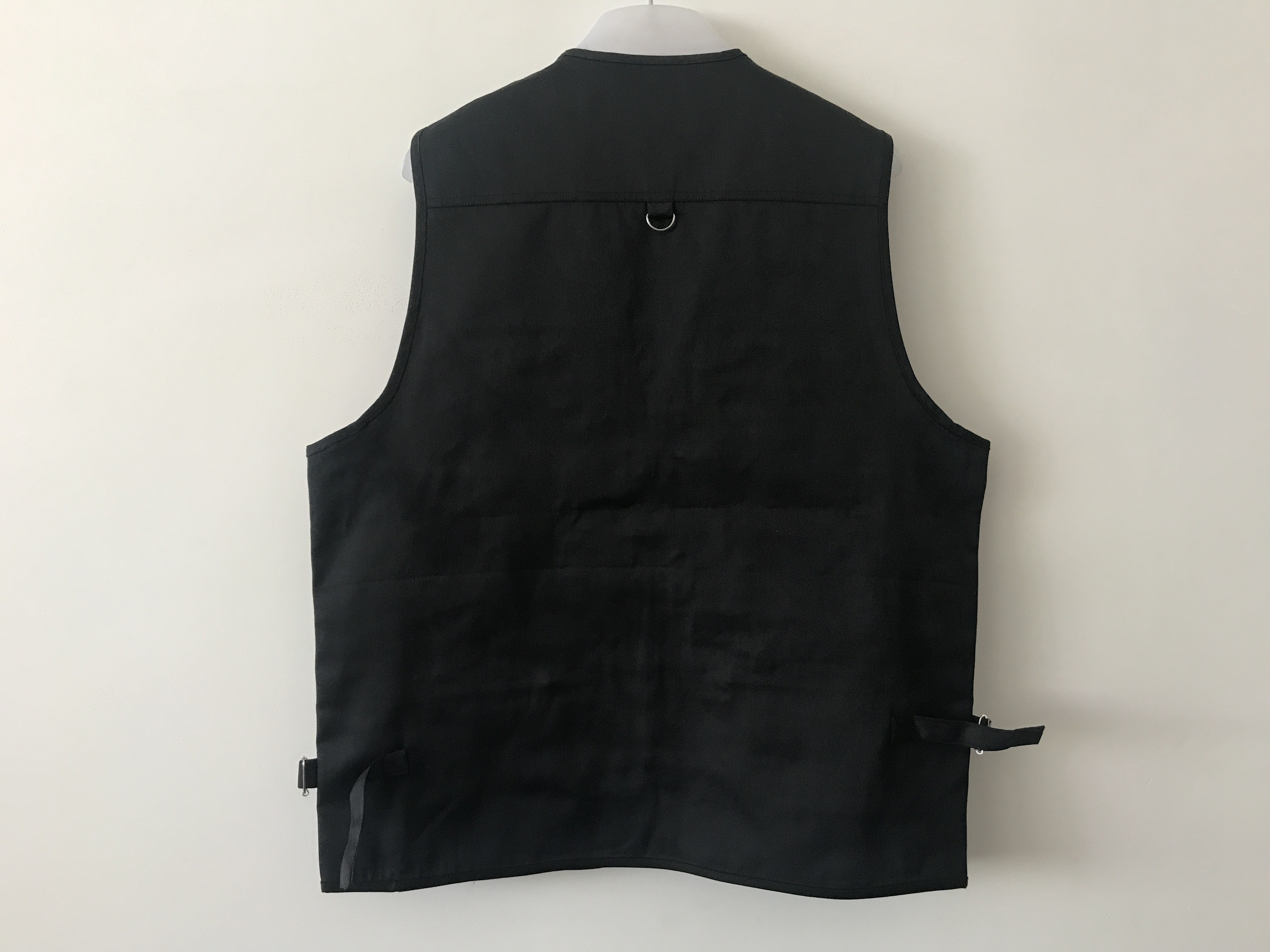 Mens classic vest，mens waist coat, vest in 100% polyester washed fabric, black colour, S-3XL