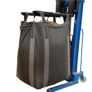 China PP Woven Fibc Packing 1 Ton Bulk Bag Black Cross Corner Available Side Discharge Design wholesale