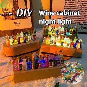China Diy Mini Wine Bottle Night Light Ice Illuminated Decoration Light Miniature Wine Bottle Night Light on sale