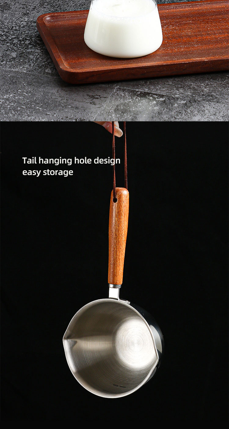 High Quality 304 Stainless Steel Measuring Cup Cooking Pot Sauce Scoop Heating Oil Pot