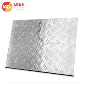 China 3003 Checkered Aluminum Alloy Plate Noneslip 5 Bars Patterned Aluminum Checker Plate Sheet For Trailers wholesale
