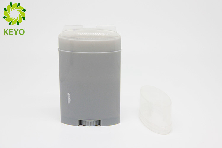 Grey Deodorant Stick Containers , 65g Oval PP Plastic Sun Block Bottles