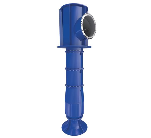 Vertical diagonal flow pump