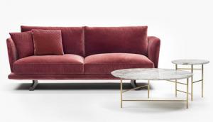 China Fabric / Leather Cushion 2 Seater Contemporary Living Room Sofa wholesale