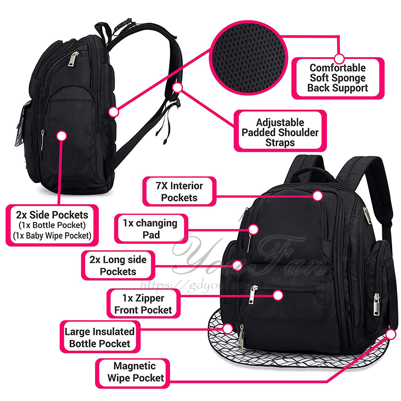 Water Resistant Diaper Bag Backpack mother bag diaper