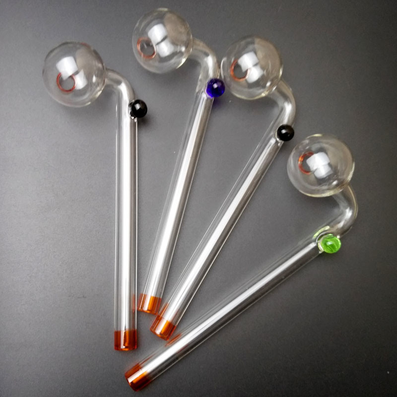 Curved Glass Oil Burner Bong Pipe With Different Colored Customized Logo