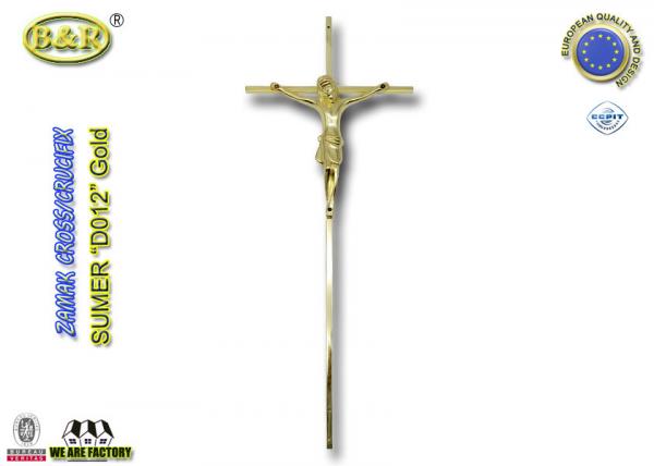 Quality Gold color funeral cross decoration , ornamental cross D012 size 45*18cm for sale