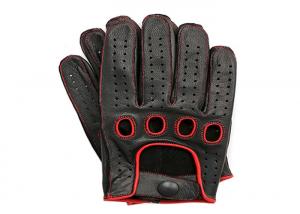 China Black Leather Driving Gloves Mens , Luxury Mens Outdoor Work Gloves wholesale