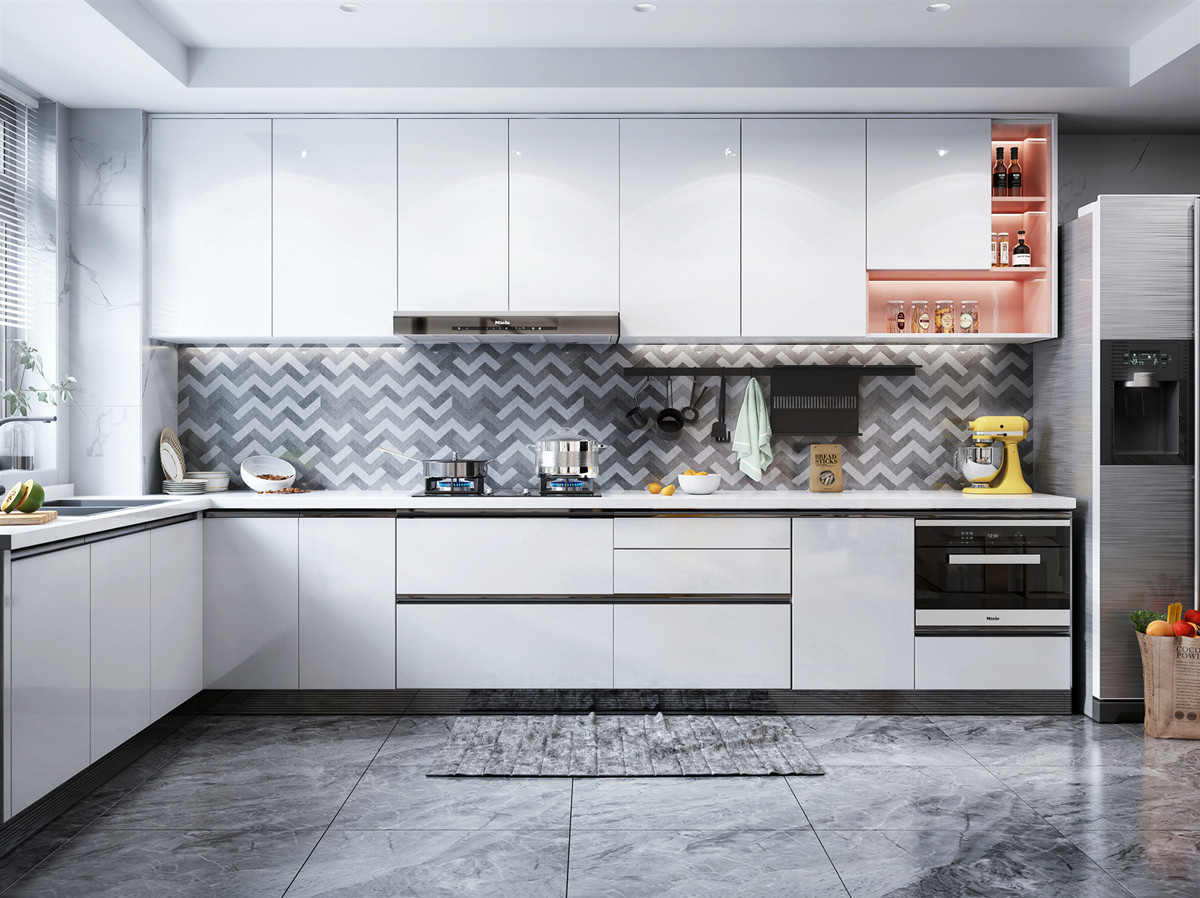 Furniture Cabinet Set Kitchen Cabinet With Stove Modern Quartz Stone