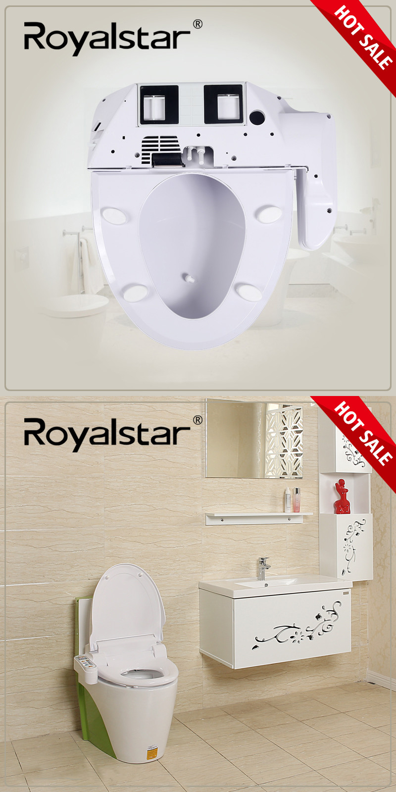 Remote Control Intelligent Toilet Seat Cover Instant Heating Easy Operation S500