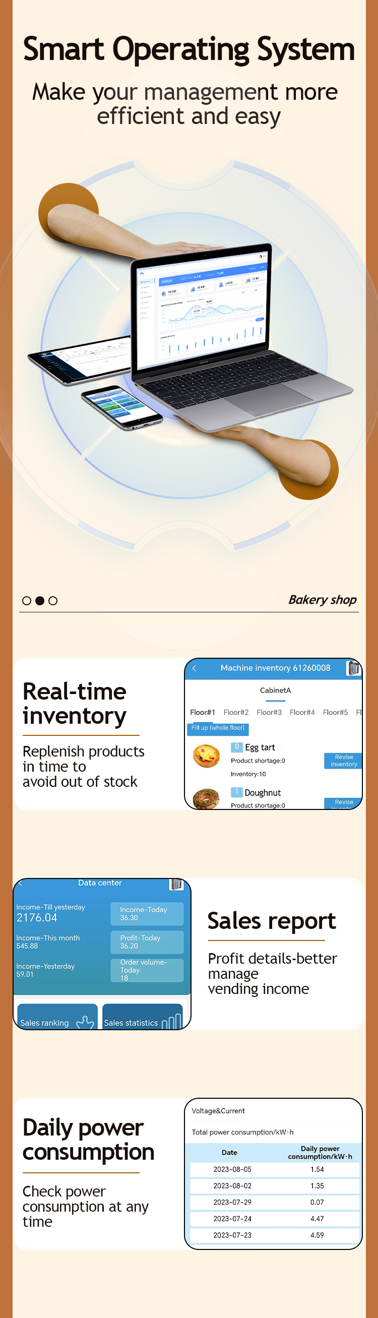 Self-Service Bakery Shop Combo Bread Vending Machine with Cooling System Customizable Lockers