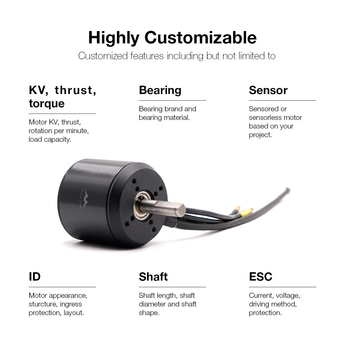 6384 Brushless Motor Belt Motor For ESK Electric Skateboard