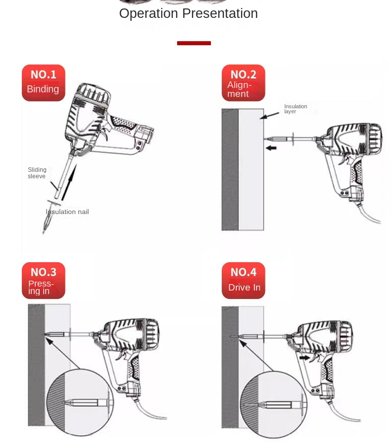 Mini Insulated Gas Nail Gun For Concrete In Building Construction Framing Nail Gun 2.6KG