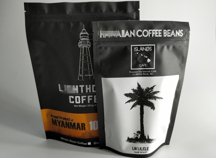Foil Lined Kraft Paper Coffee Bags Recyclable Customized Thickness