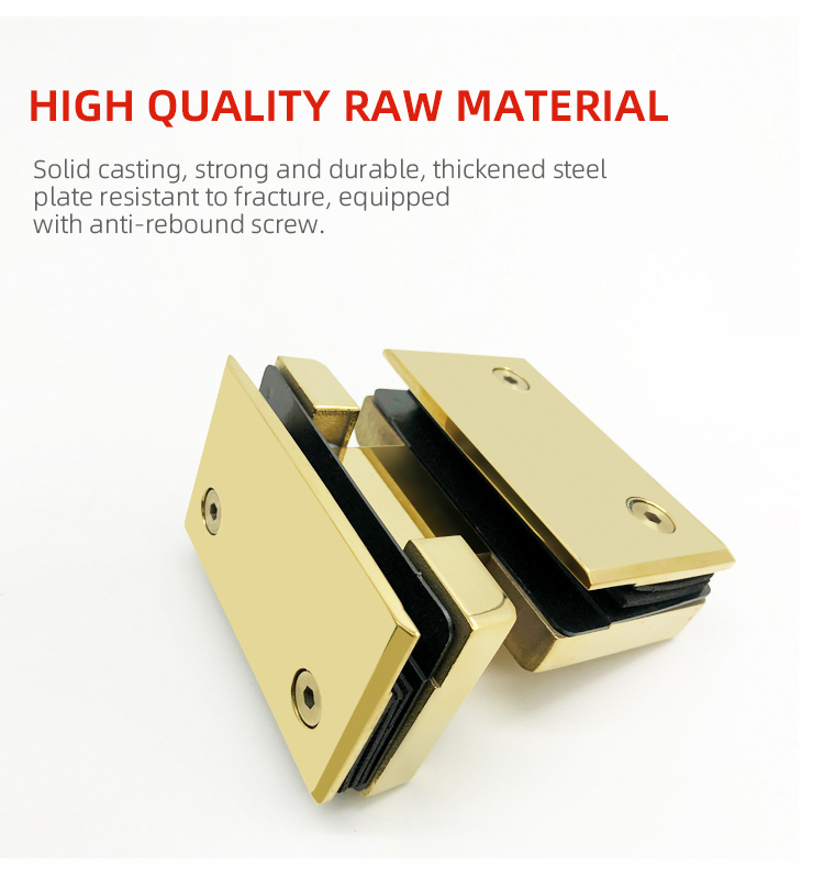 Acrylic Tray 180 Degree Gold Shower Hinge for Double Side Glass to Glass Benefit