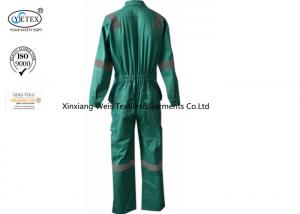 China Working Safety Green Fr Cotton Coveralls / Fire Resistant Insulated Coveralls wholesale