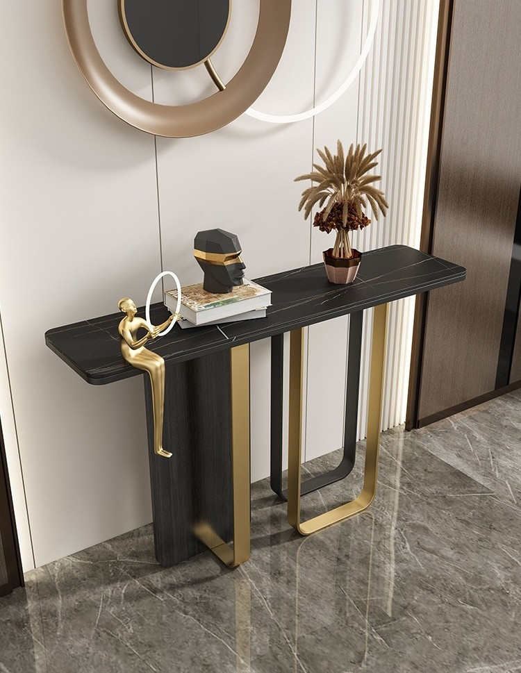 Marble Console Tables With Polished Stainless Steel - Wholesale Deals