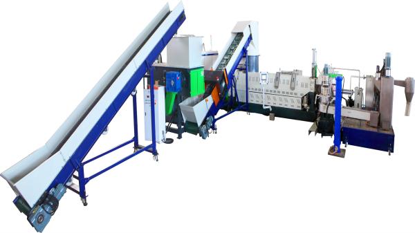 250kg/Hr Customerized Plastic Pelletizing Recycling Machine Electrcial Heating