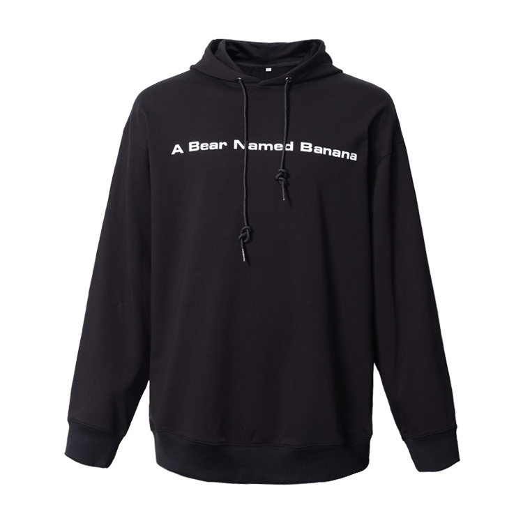 Black Color Custom Printed Sweatshirts , Autumn Winter Hoodie Print Pattern