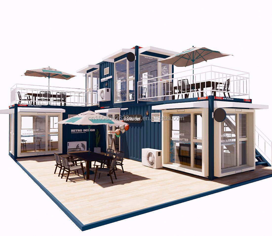 Foldable Steel Structure Container Houses for Bars and Cafes