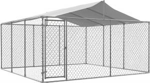 China Outdoor Dog Kennels for Large Dogs with Roof, Heavy Duty Metal Dog Enclosures for Outside, Large House Cage Dog Pen wholesale