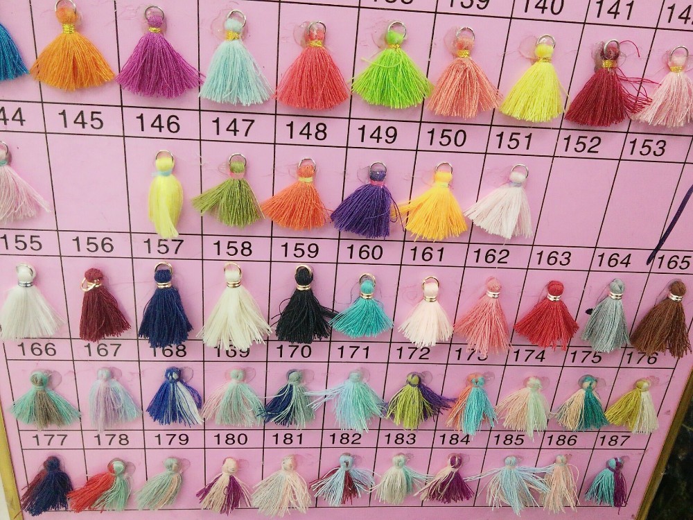 Custom 2.5CM tassel with metal ring tassel fringe garment KEY tassel flat trim