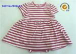 Short Sleeve Newborn Baby Girl Dresses , 100% Cotton Baby Girl Striped Dress