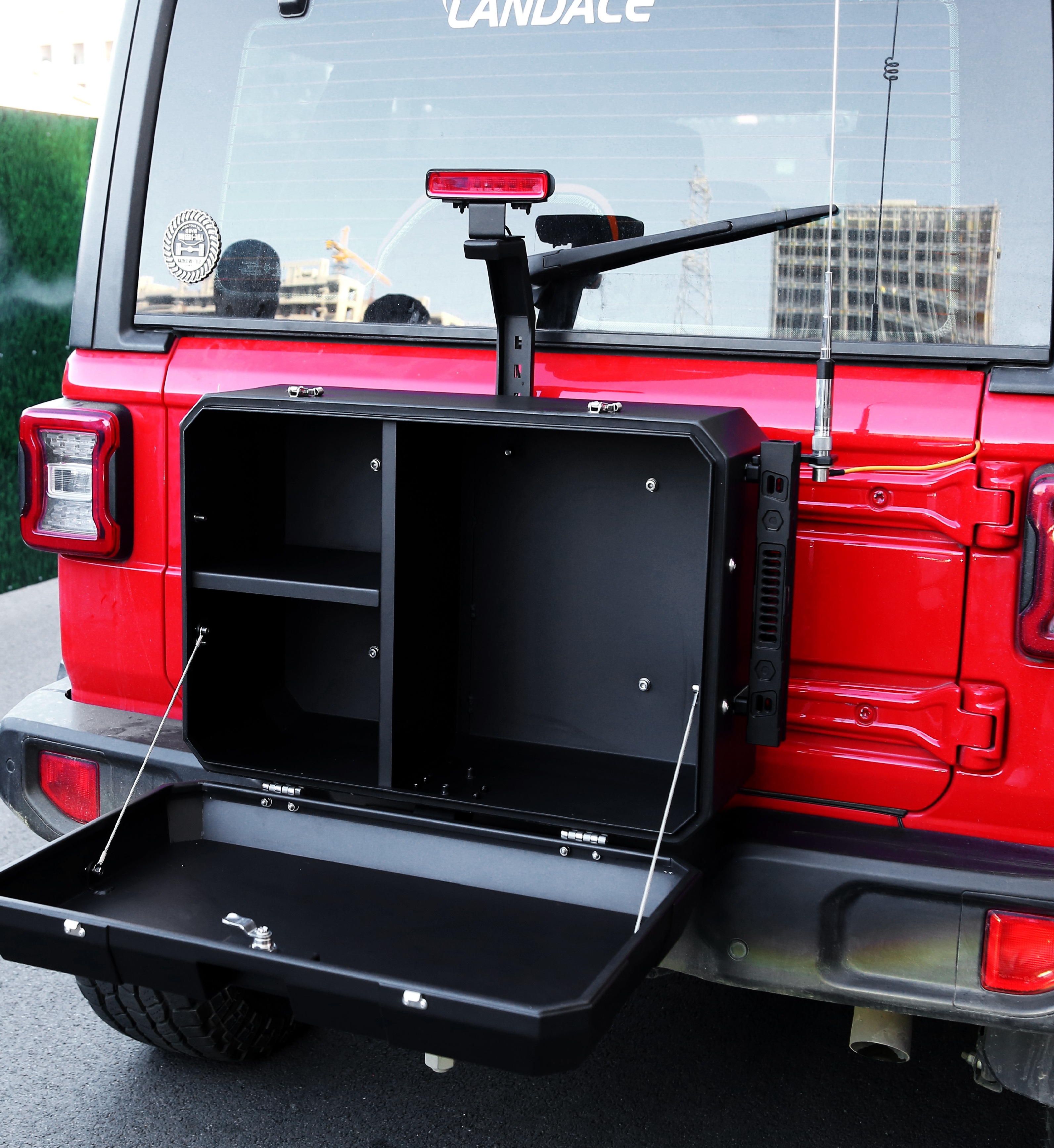 Off-Road New Design Power Coating Wrangler Tailgate Outside Storage Box For Tank 300 BJ40 For Wrangler JL JK Tank 300 BJ40