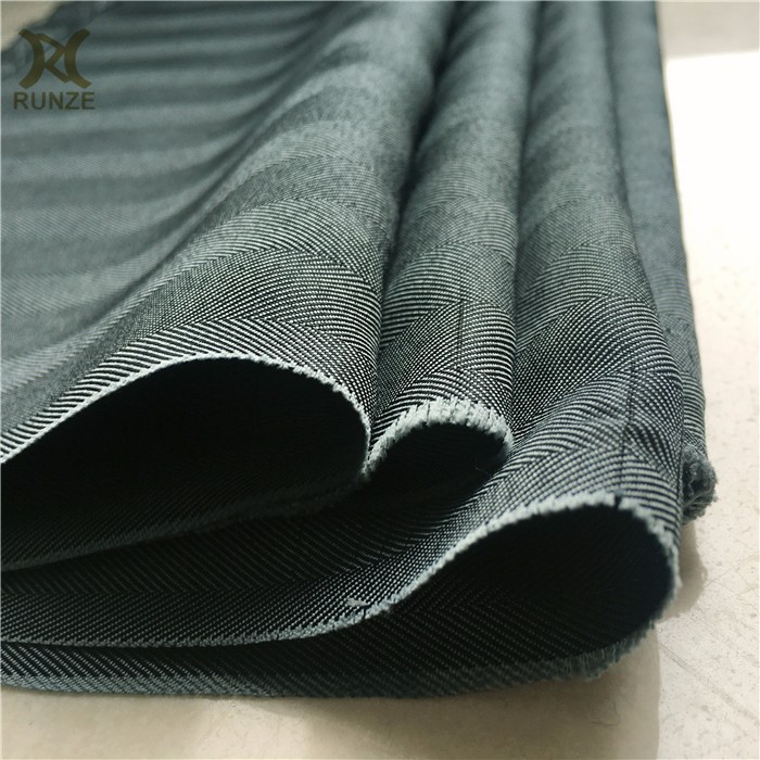 Medium Weight Black Yarn Woven Herringbone Fabric for Formal Causal Blazers 100D*100D