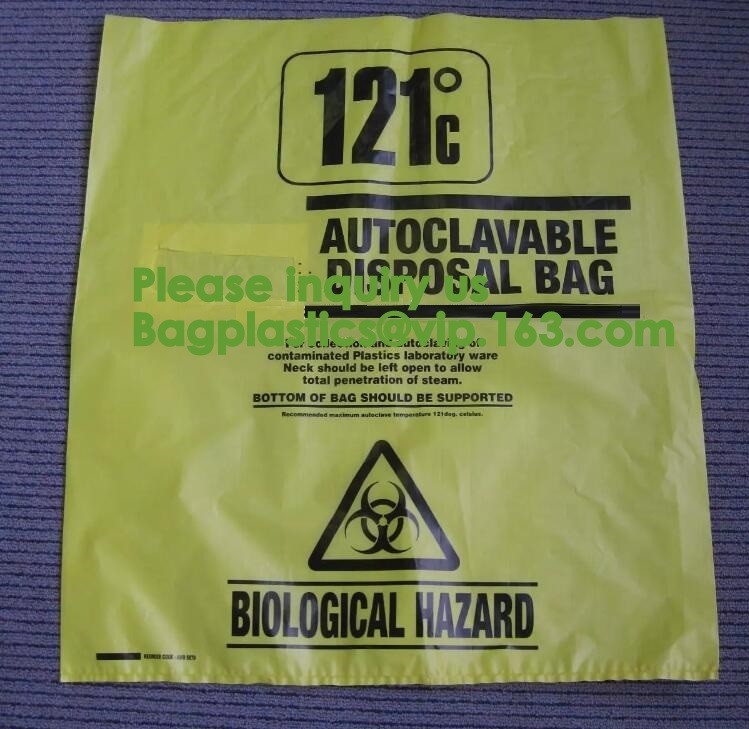 Yellow Bags Danger Biological Hazard,Biological Hazard Clipseal Bag,Biohazard Clinical Waste Bags,Medical and Biohazardo