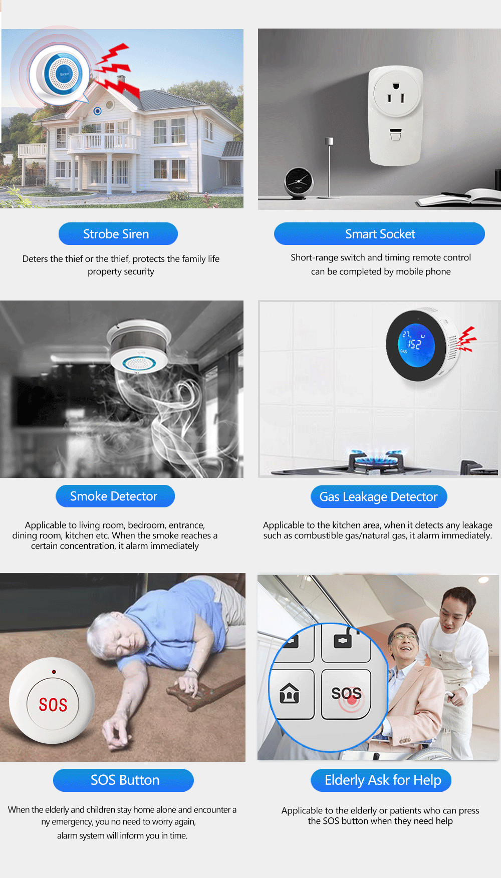 Full Touch Screen Wi-Fi+GSM/4G Home Burglar Alarm System Kit With A Variety Of Smart Accessories