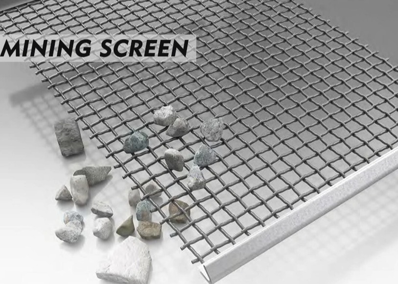 Stone Crusher Vibrating Crimped Woven Wire Mesh For Quarry Mining